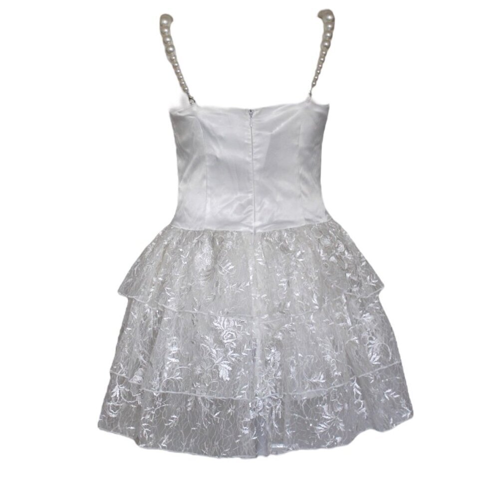 Bridal Romper Lace and Pearls - Picture 3 of 6